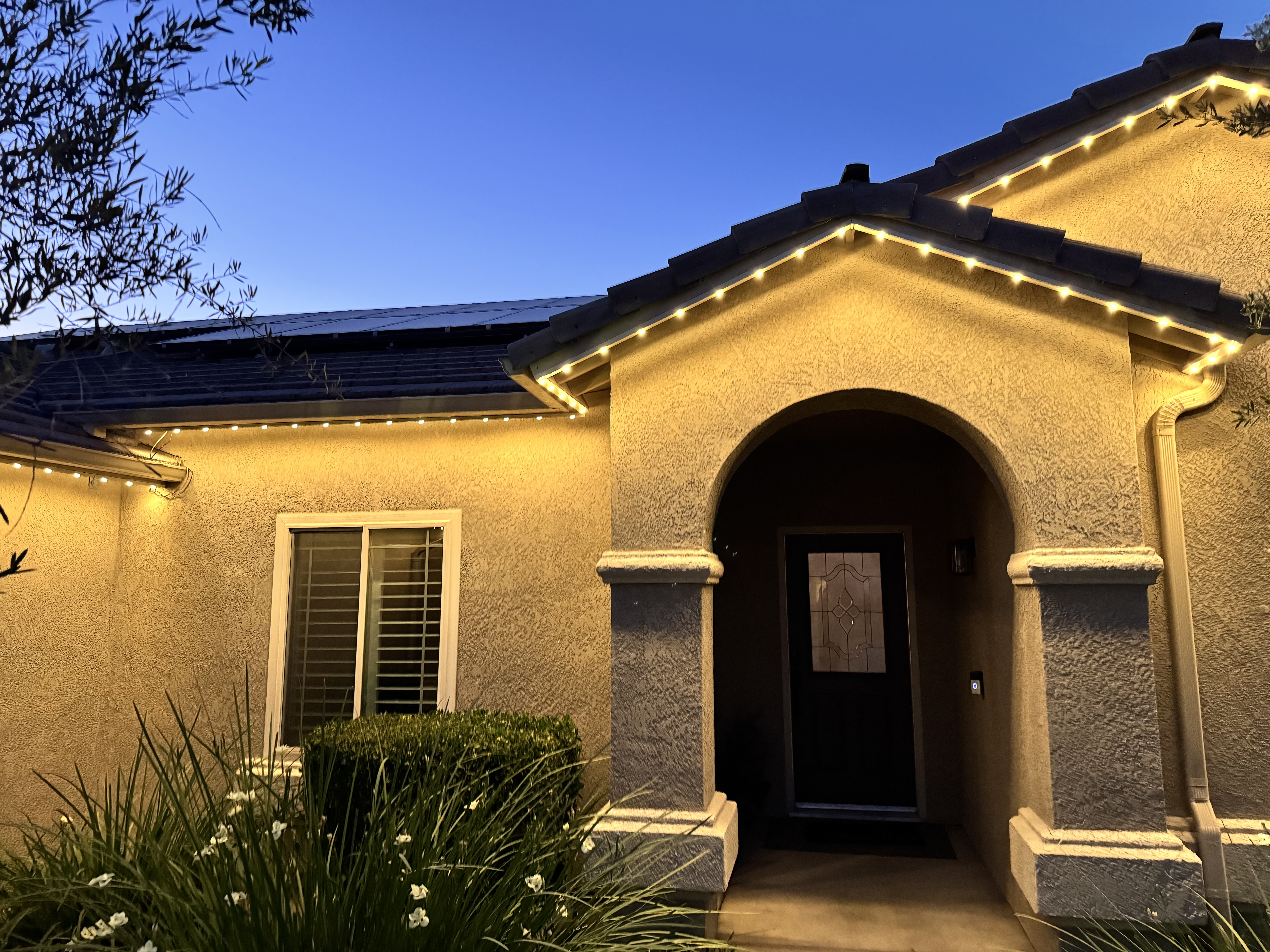 EverLume lighting tracing entry arch and roofline